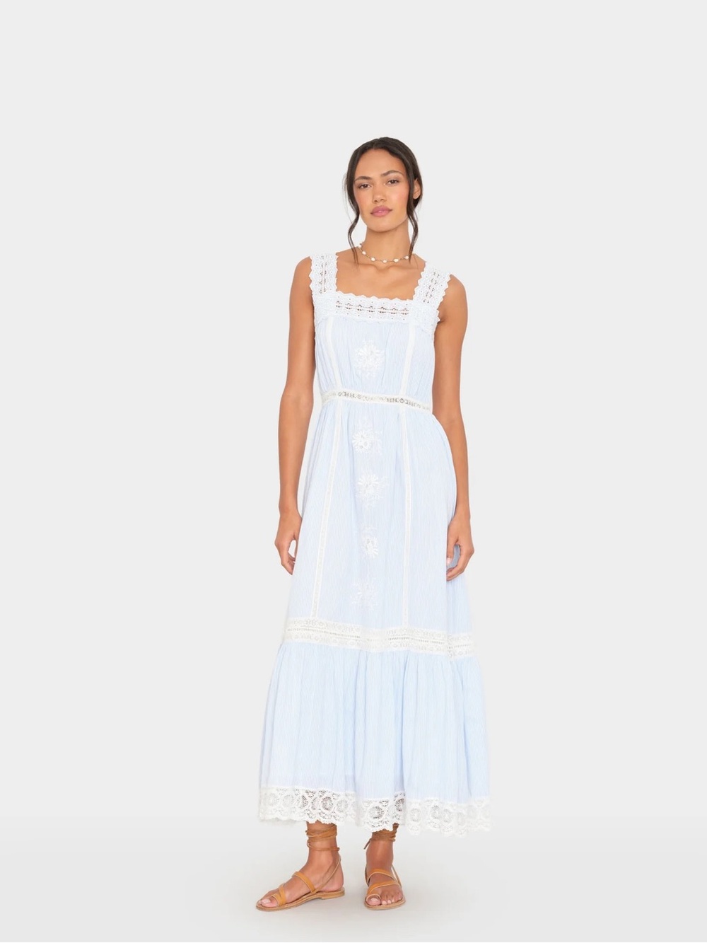 XiRENA Blue White Stripe Anita Dress